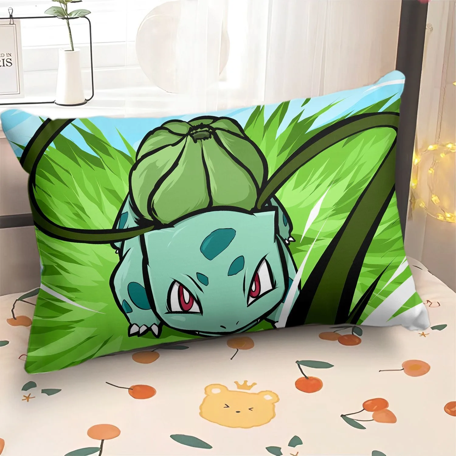 Kawaii Pokémon Pillowcase Pikachu Geng Ghost Pattern Printing Living room Sofa Pillow Case Room Home Decoration 40x60 50x70cm