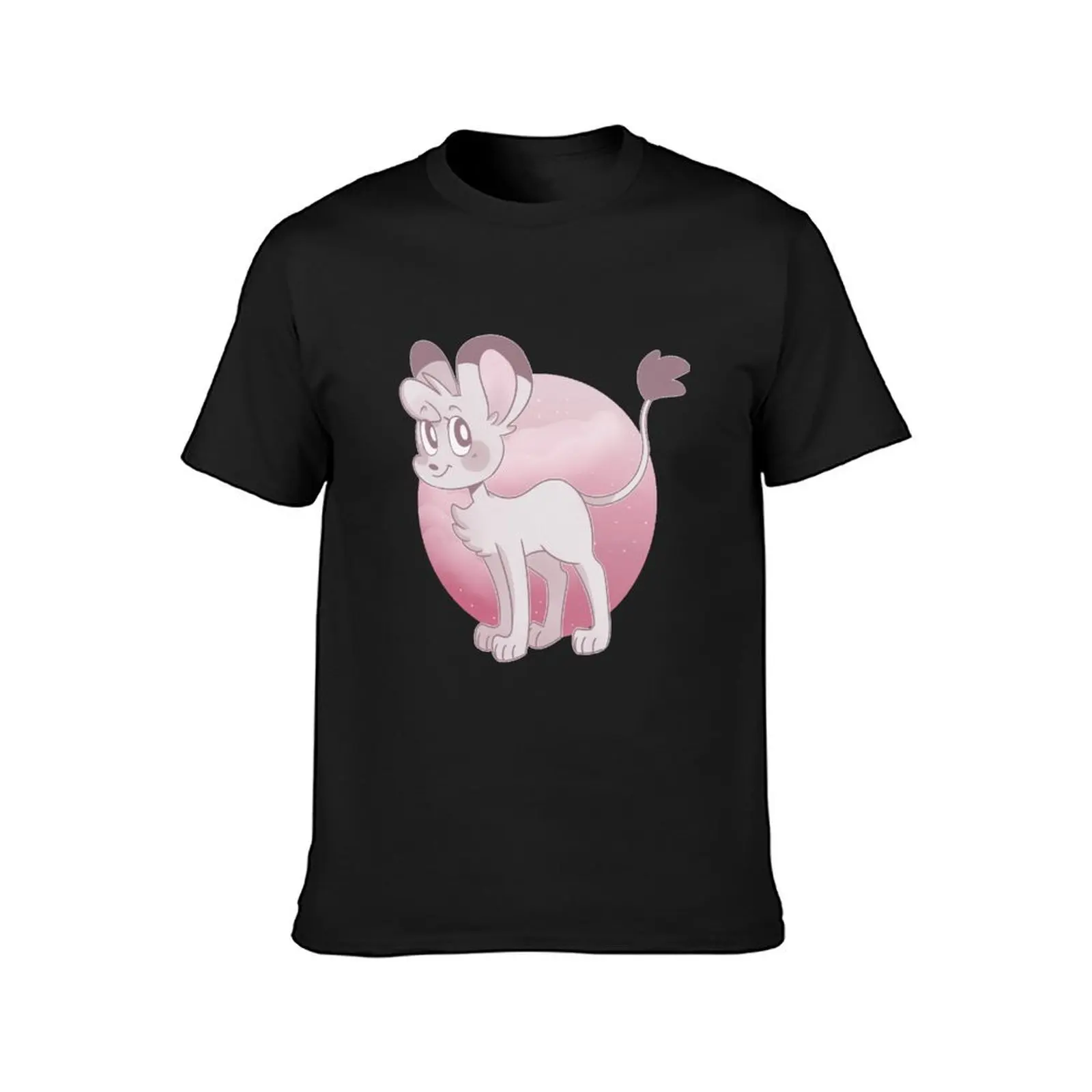 Pink kimba T-Shirt oversized funnys heavyweights t shirts for men cotton