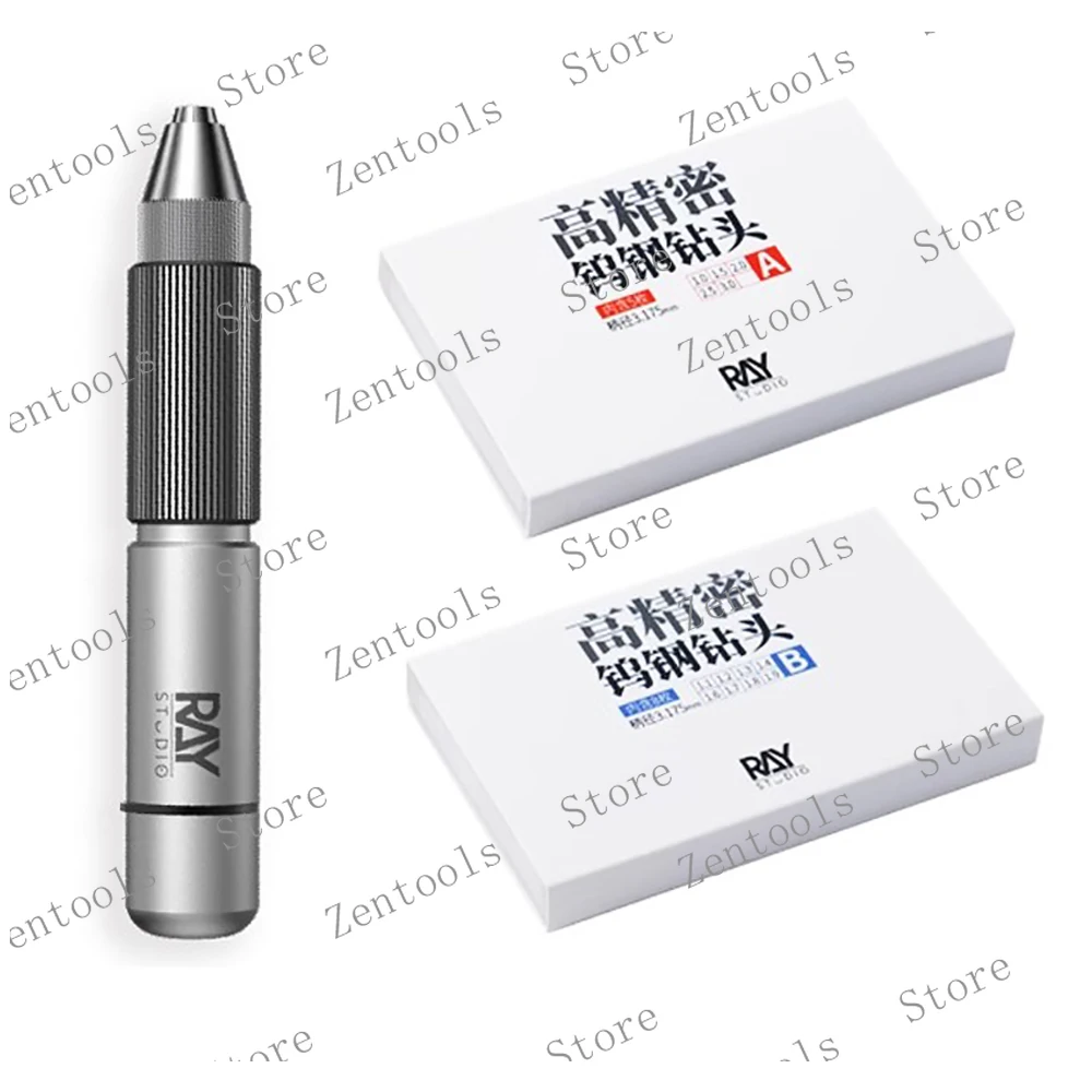 RAY Pro Hand Drill Set - Precision Mini Twist Drill for Model Making, Gundam, Crafts (RHD-01PRO) with Magnetic Storage