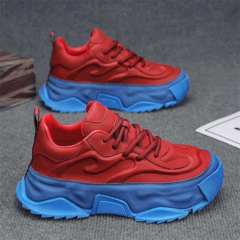 Shoes for Men High Quality Platform Sneaker Fad Leather Thick Sole Leisure Men Sneaker Outdoor Hiking Men Shoe Zapatillas Hombre