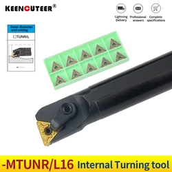 1pc S16Q-MTUNR16 S20R-MTUNR16 S25S-MTUNR16 Internal Turning Tool Holder TNMG16 Carbide Inserts Lathe Bar CNC Cutting Tools Set