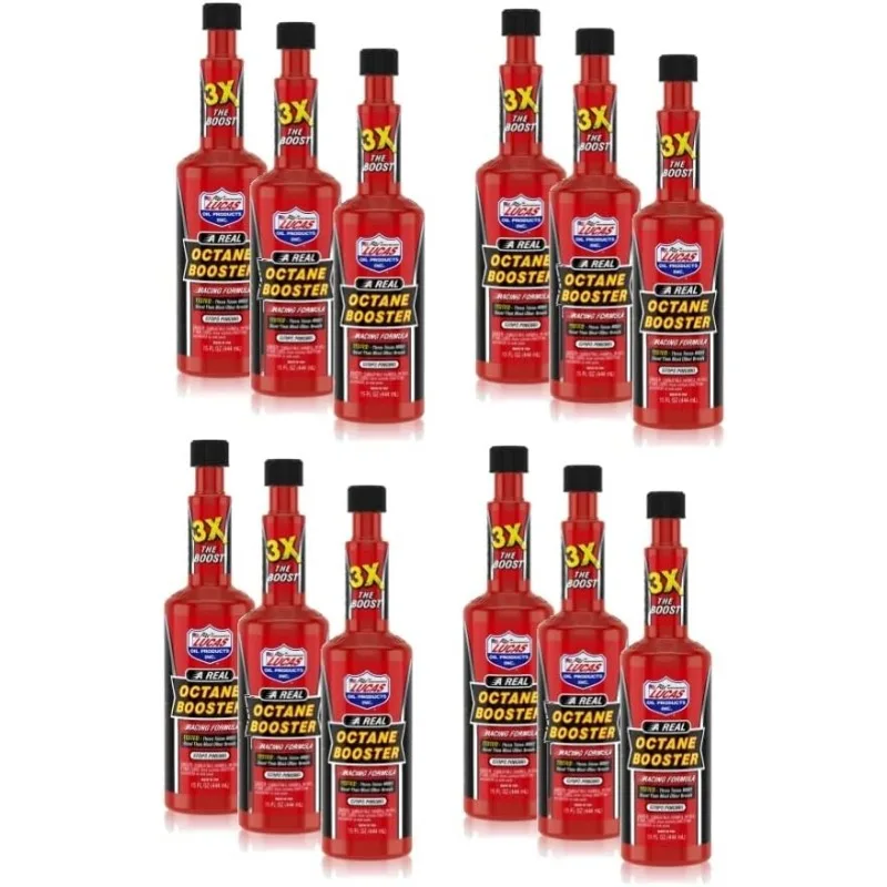 Lucas Oil 10026 12-Piece/Case 15 oz. Bottle Octane Booster Fuel Treatment Fluid