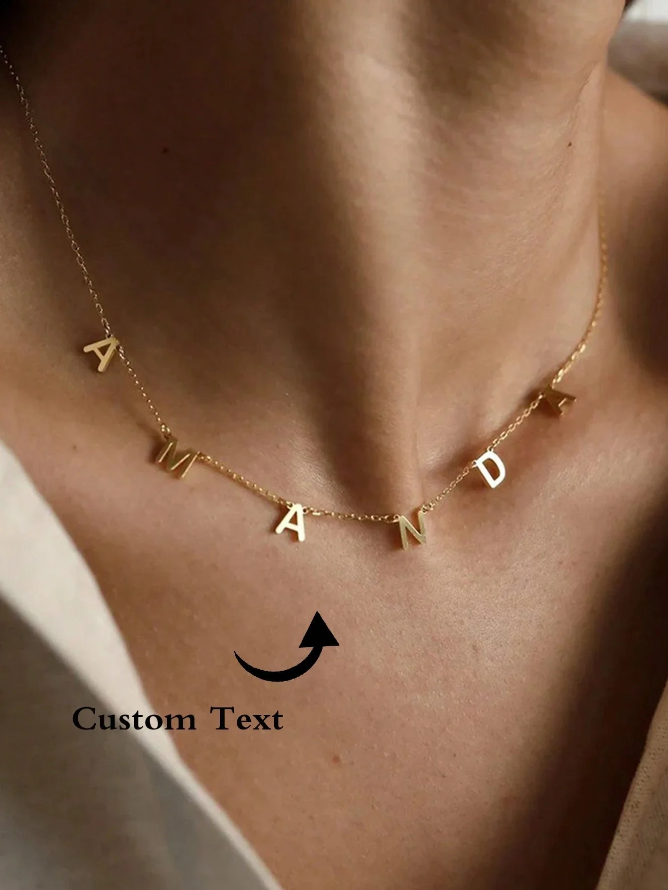 

Custom Simple Letters Name Necklace Jewelry Personalized Stainless Steel Initials MAMA Pendant Necklace For Women Mom Gifts ﻿