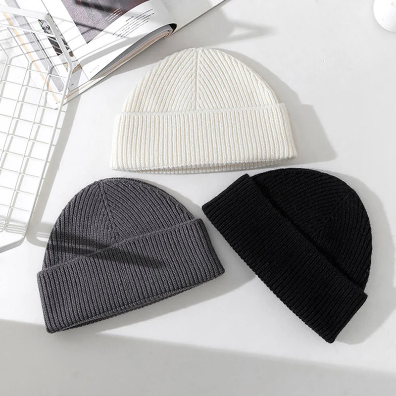 

Hat Short Men Women Beanie Winter Autumn Wool Knit Cap Warm Soft Skiing Accessory For Cold Weather Outdoors Sports Luxury