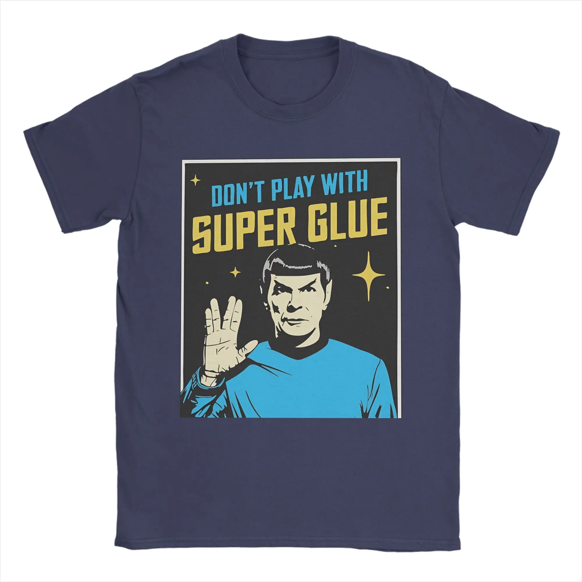 Speel niet met superlijm op! Star Trek T-shirt Heren Katoenen Vintage T-shirts O-hals T-shirt Korte Mouw Kleding Klassiek