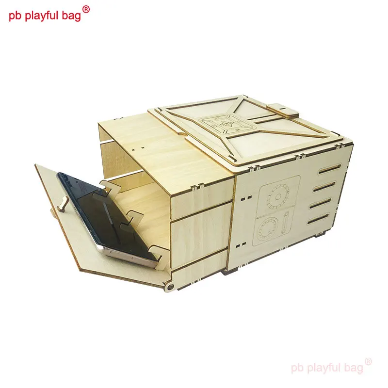 Wooden 3D Assembly Modelt DIY Mobile Phone Projector Children's Intellectual Leisure Toys Montessori Puzzle Creative Gift UG317