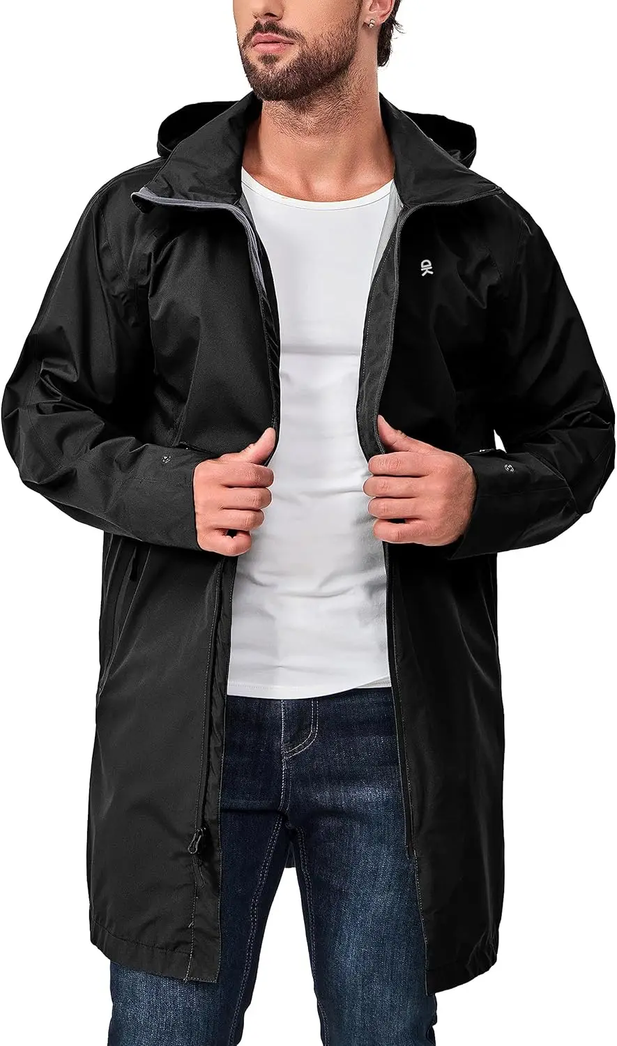 

Мужская водонепроницаемая куртка-дождевик, легкая ветровка для активного отдыха, длинное пальто для походов, гольфа и путешествий