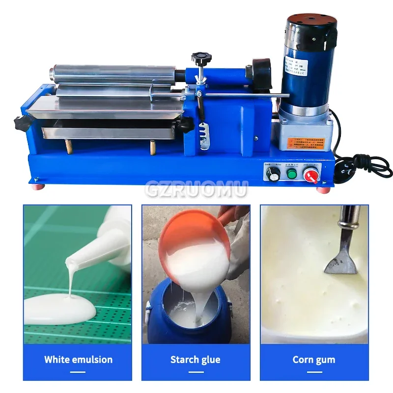 Automatic Stainless Steel Desktop Glue Machine For Photo Album/Cloth/Synthetic Leather 27cm Water-Based Glue Gluing Device