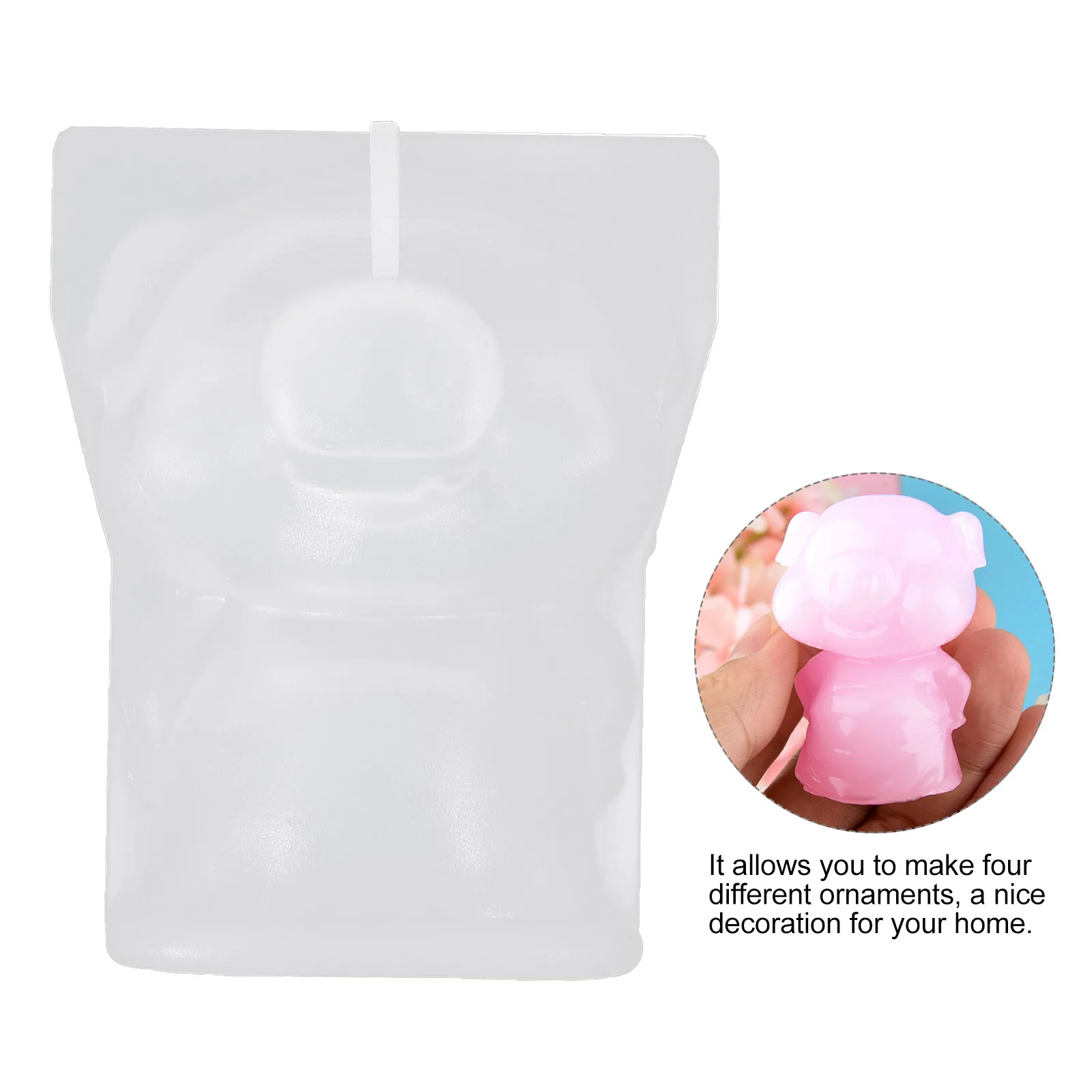 

2pcs 3D Pig Mold Silicone Animal Casting Molds Diy Epoxy Resin Mold Desktop Ornament Tool Durable Handicraft Parent-