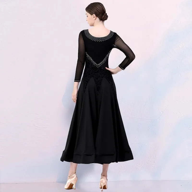 Eleganckie suknie balowe damskie na rok 2025, standardowe stroje do walca na zawody, ekskluzywne nowoczesne kostiumy sceniczne.