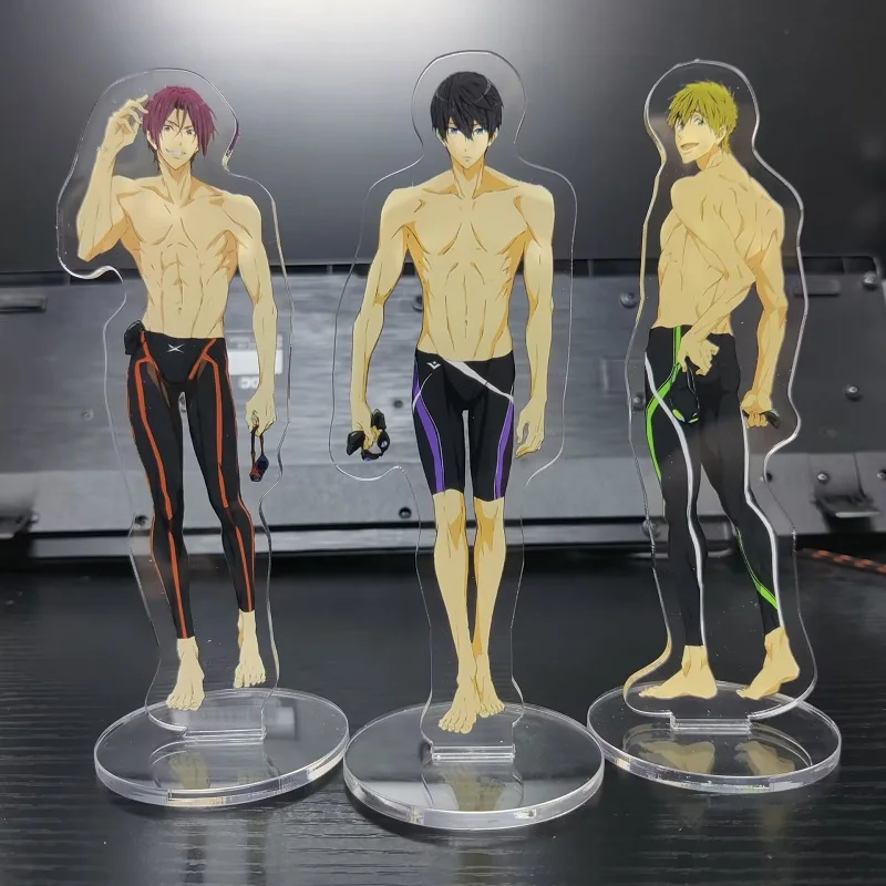 Japan Anime Free! Figures Nanase Haruka Ryugazaki Rei Acrylic Standing Sign Mikoshiba Seijuro Character Model Toy Fans Gift