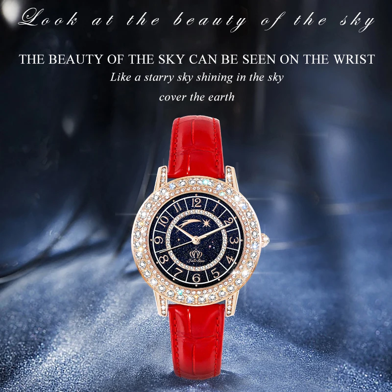 

Fate Love 827 Luxury Quartz Watch For Women Fashion Casual Waterproof Strap Elegant Digital Starry Sky Glow Dial Women's Watches