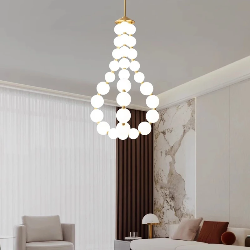 

Nordic Acrylic DiKitchen Creative Mmable Round Ball Chandelier Kitchen Creative Food Tables Track Light Hanging Light Fixture
