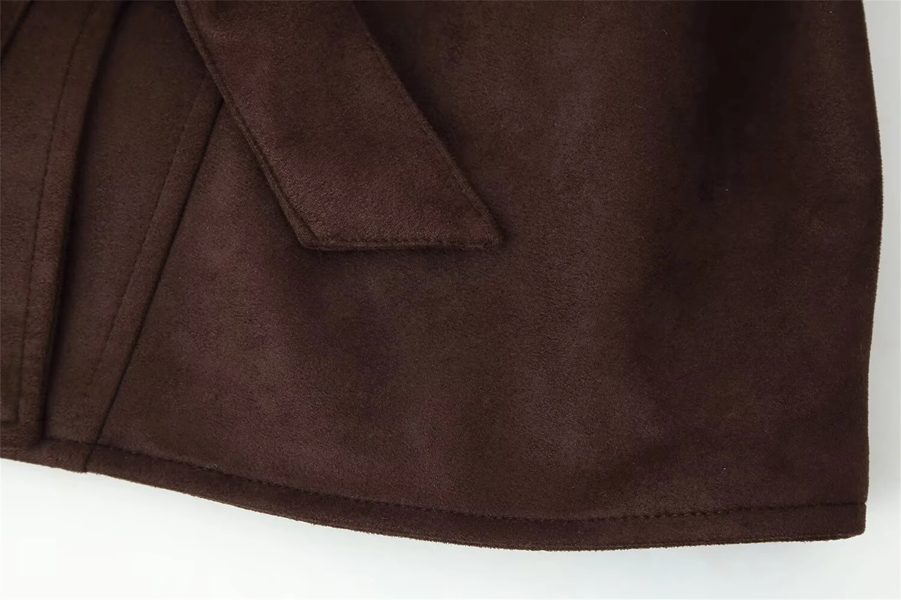 

Women's Casual Jacket Belted for a Slimmer Silhouette Double Pockets Women's Collared Long-Sleeve Jacket