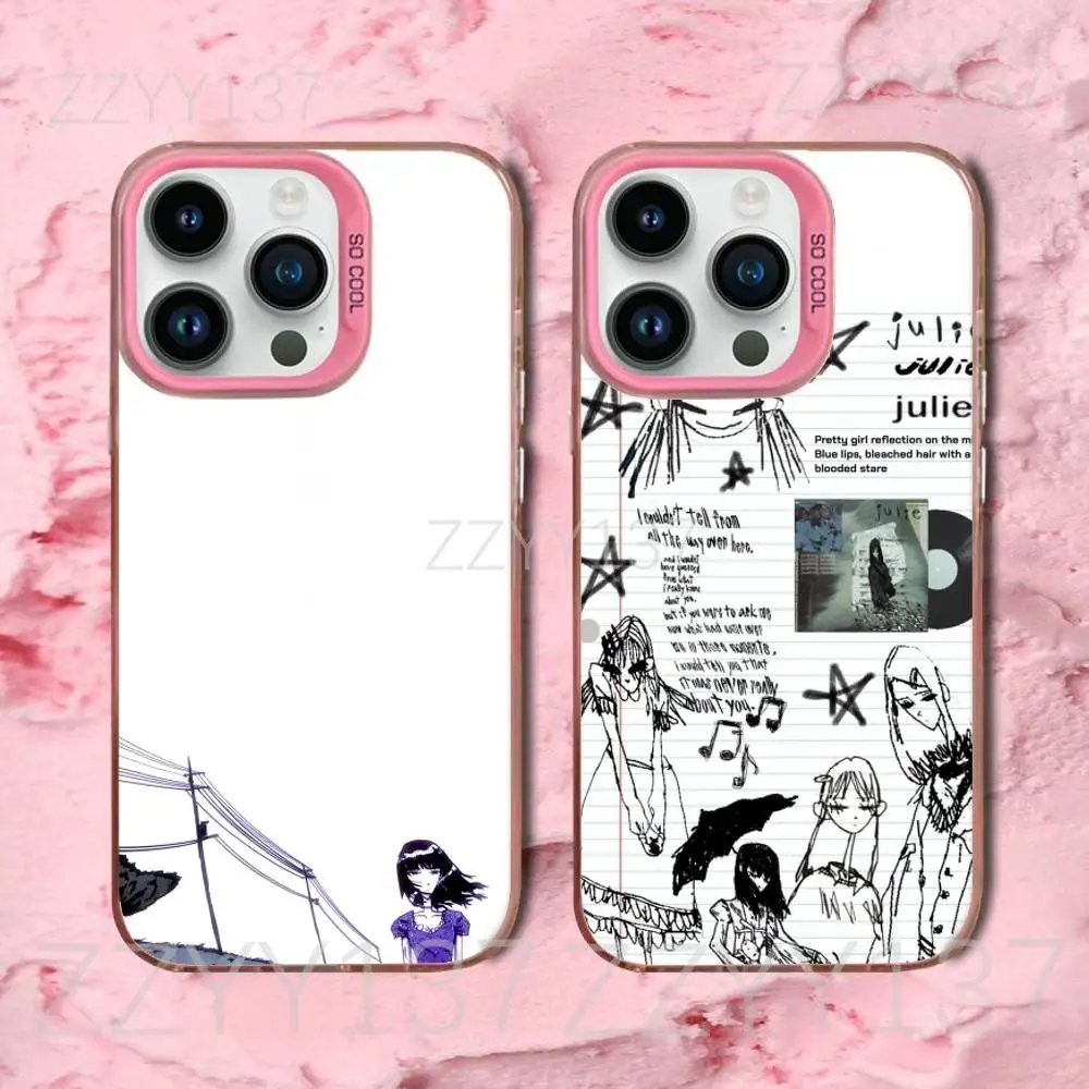 

J-Julie band Phone Case For iPhone 16,15,14,13,12,11,8,7,Pro,Max,Plus,Mini,XS,SE Candy Matte Shockproof Pink Cover