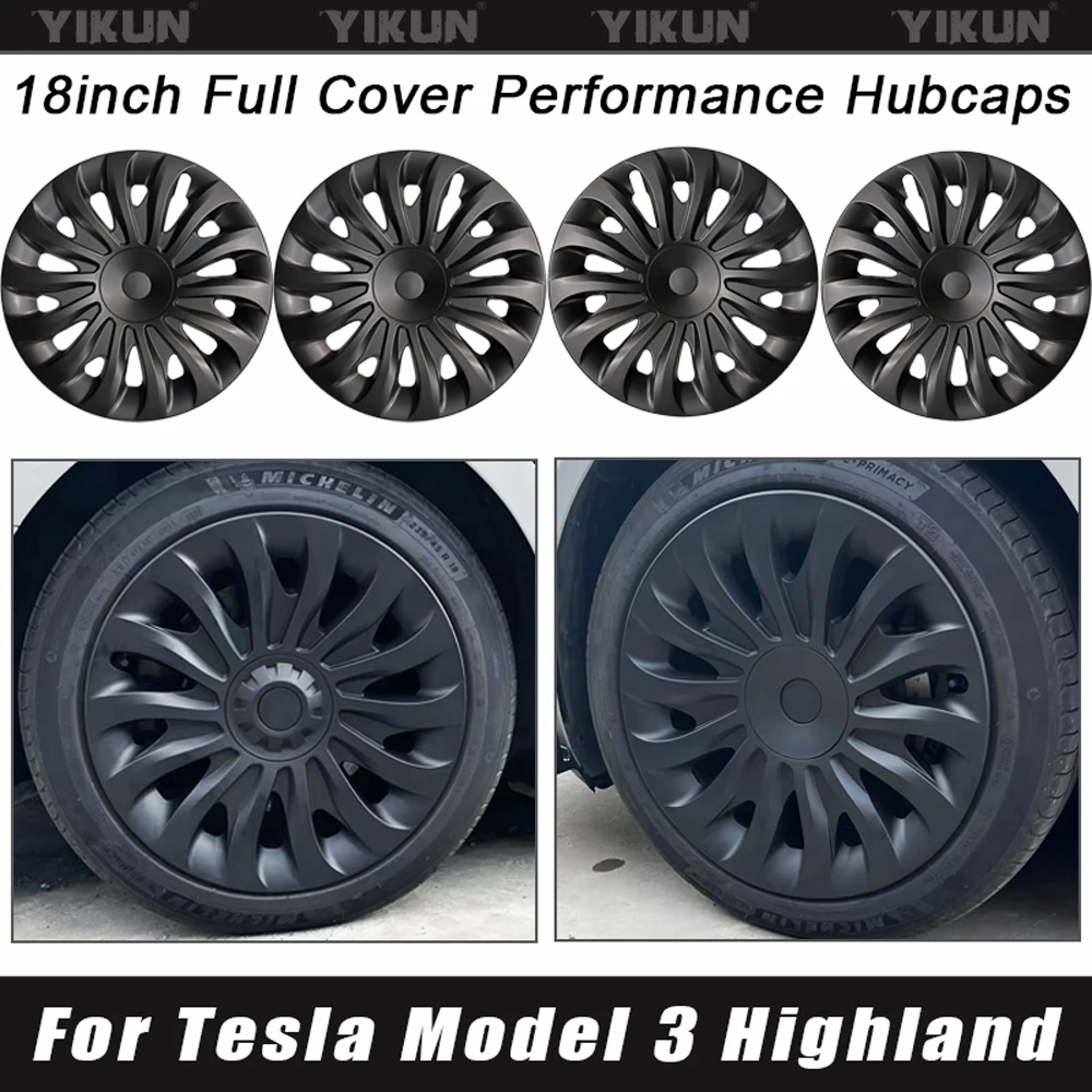 

4 шт. крышка ступицы автомобиля для Tesla Model 3 Highland 18 дюймов 2025 Performance, колпачок колеса, детали полного обода, аксессуары, крышка колеса