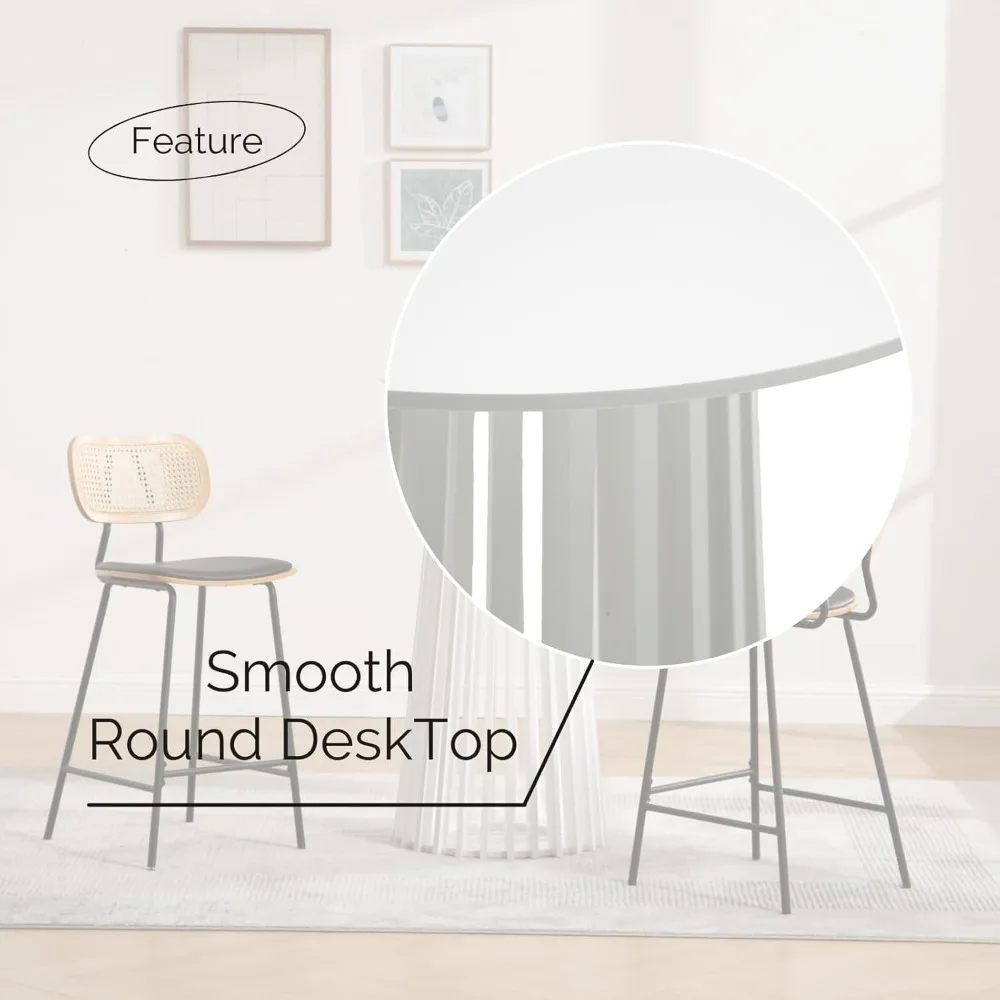 โต๊ะผับทรงกลม โต๊ะค็อกเทลทรงบาร์ โต๊ะหน้าต่างไม้ ท็อปขนาด 24 นิ้ว สูง 43.5 นิ้ว สีขาว