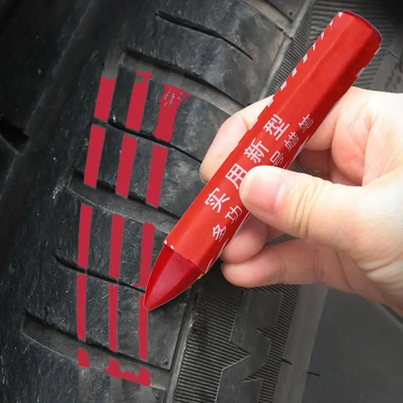 Crayon Marker For Tire Waterproof Oil Resistant Crayon Marker Portable Marking Crayons For Mark Tire Damage Lightweight Crayon