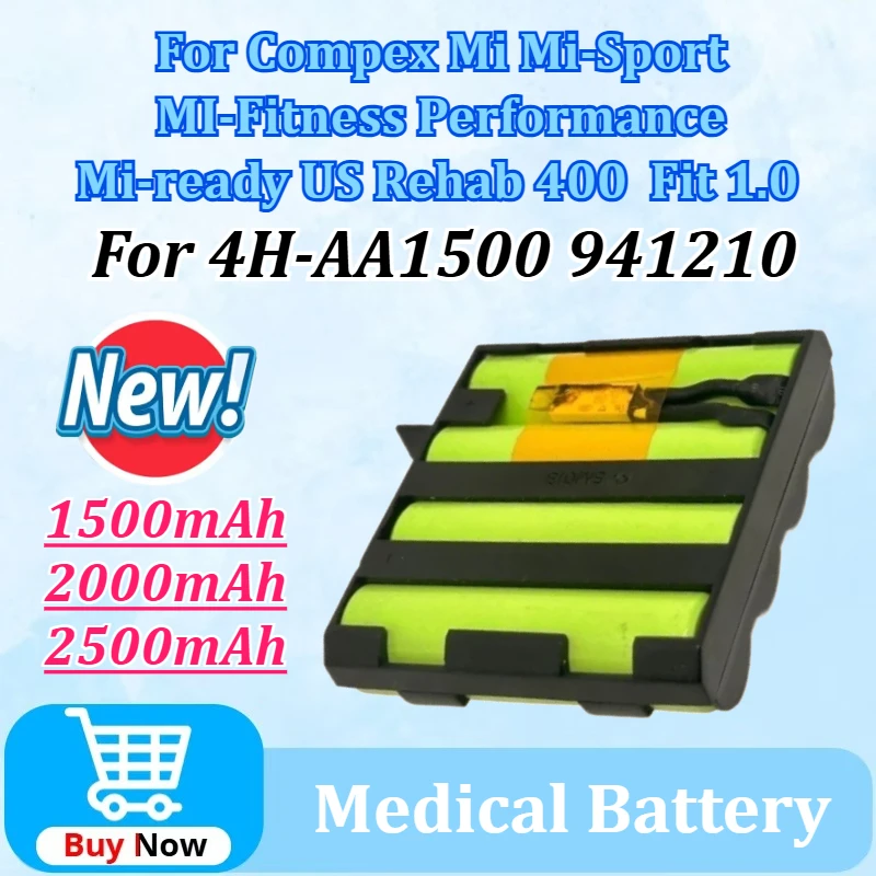 

1500-2500mAh Medical Battery for 4H-AA1500 941210 for Compex Mi Mi-Sport MI-Fitness Performance Mi-ready US Rehab 400 Fit 1.0