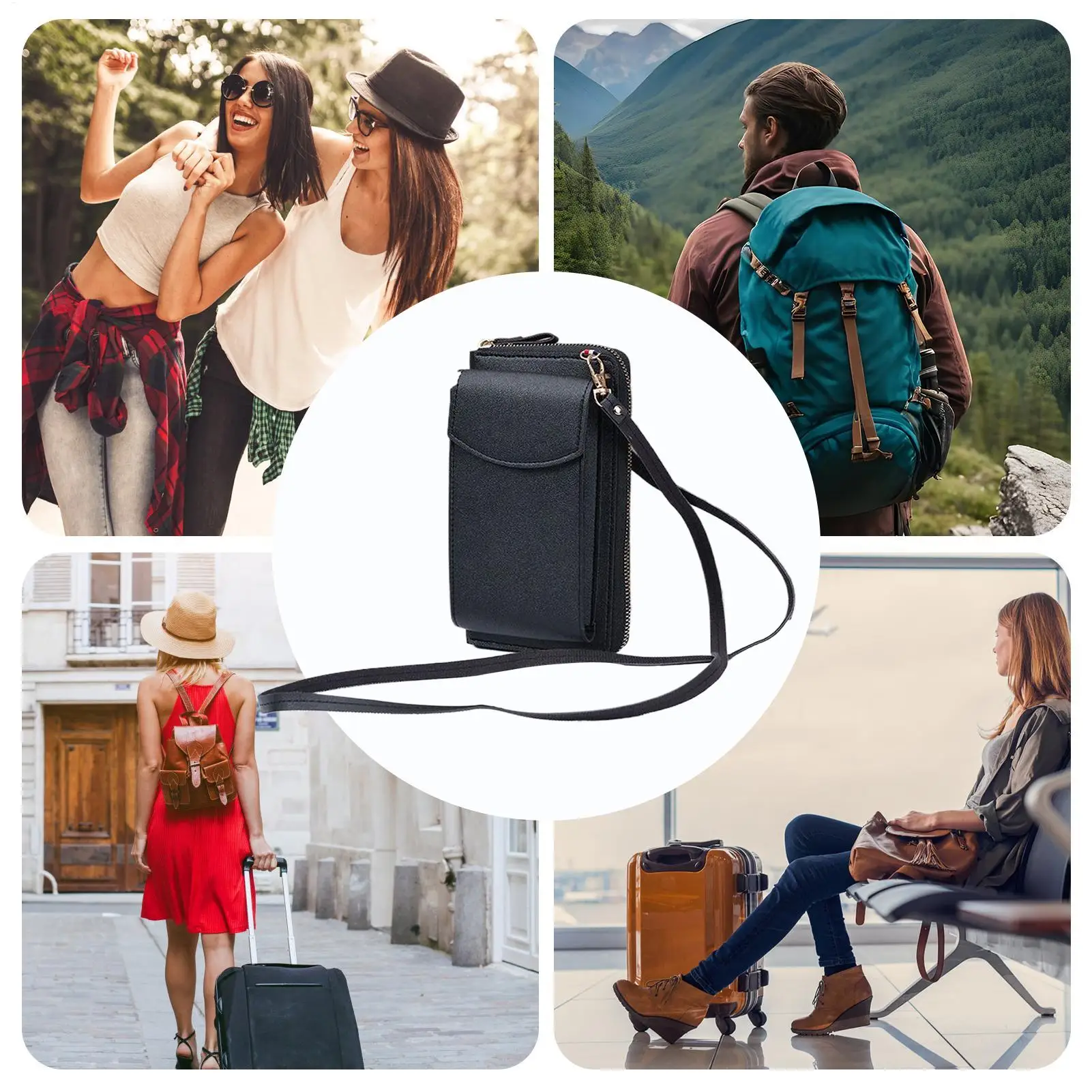 

Маленькая сумочка для телефона с несколькими карманами на молнии, сумки для мобильных телефонов для женщин, для путешествий, отдыха на природе, пляжа, кемпинга, шопинга, свиданий