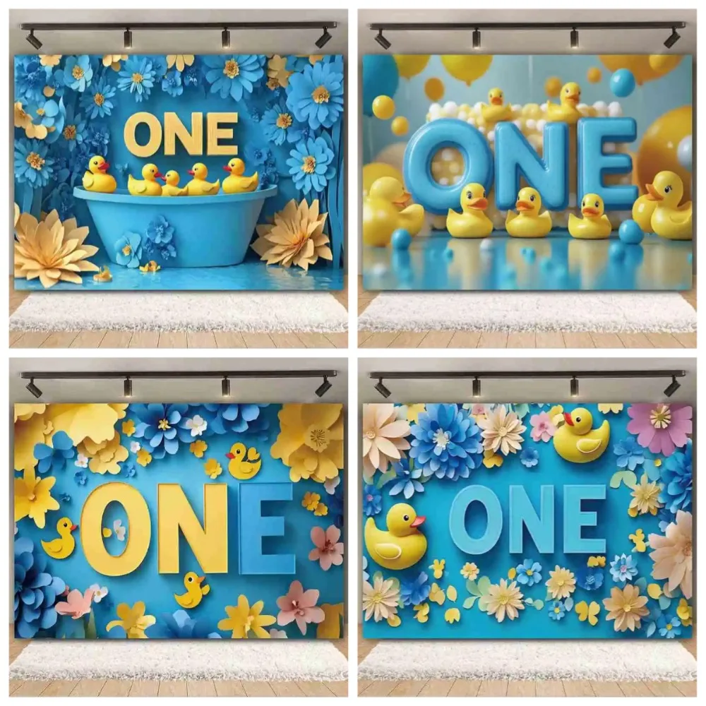 

Newborn Baby 1st Birthday Party Backdrop Little Yellow Duck Bathroom Bubbles Baby Shower Kids Portrait Photography Background