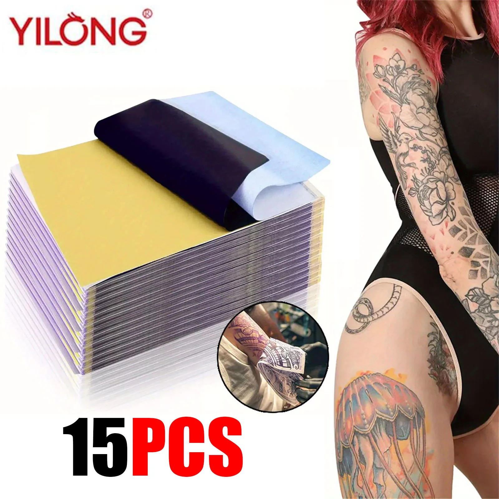 YILONG 100 STKS Professionele Tattoo Transfer Papers A4 Tattoo Stencil Papier Carbon Thermisch Kopieerpapier Tattoo Accessoires