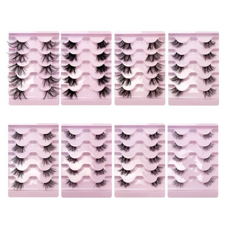 5pairs Half Lashes Natural Thick Long False Eyelashes Dramatic Lashes Makeup Eyelash