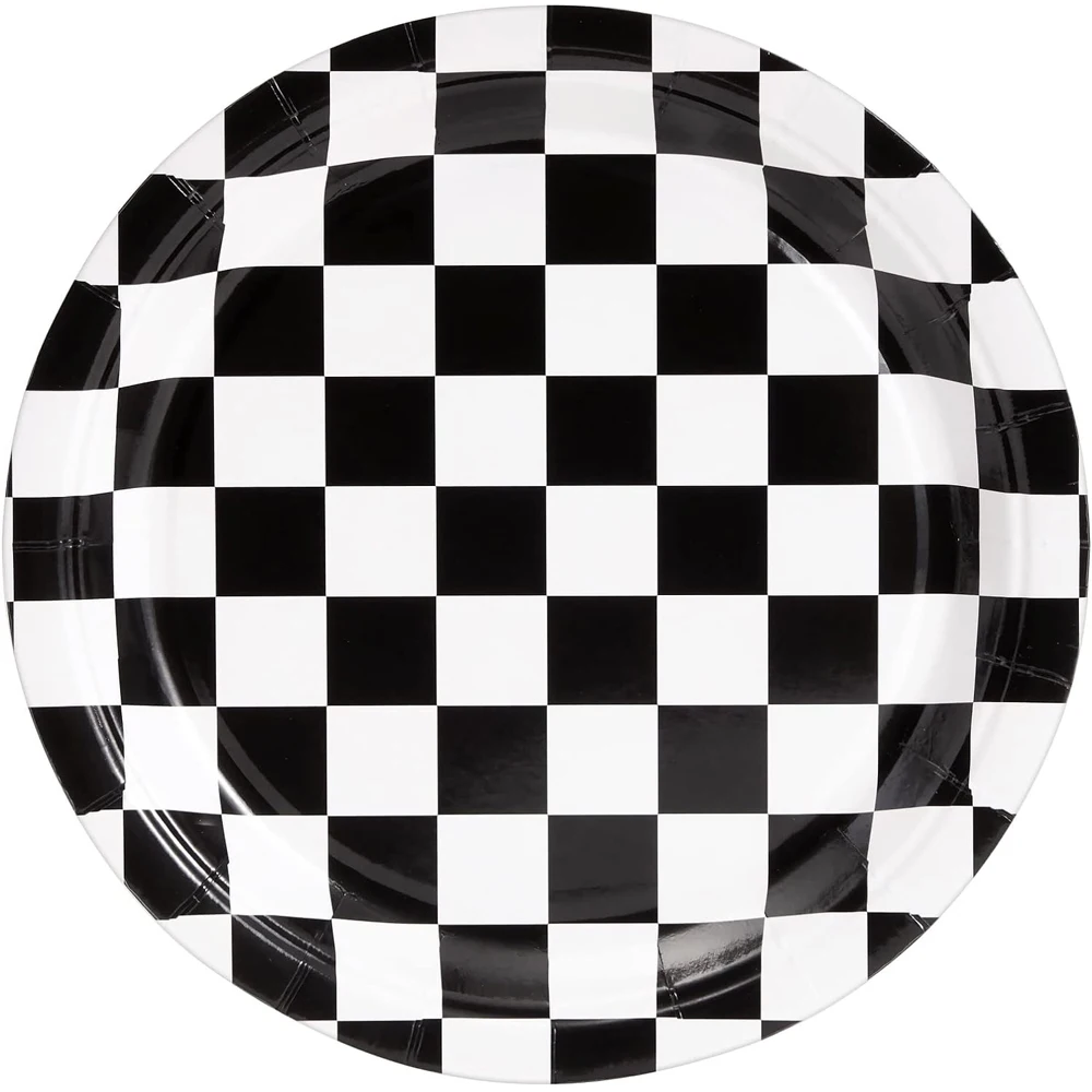 Piece Race Car Birthday Party Supplies with Checkered Flag Plates, Napkins, Cups, and Cutlery