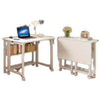 Folding study table, desk, bookshelf, integrated office, computer desk, portable mobile bedside table
