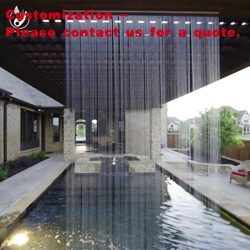 

custom.Customized Size Stainless Steel Indoor Outdoor Decorative Rain Fall Curtain Fountain Waterfall Curtain