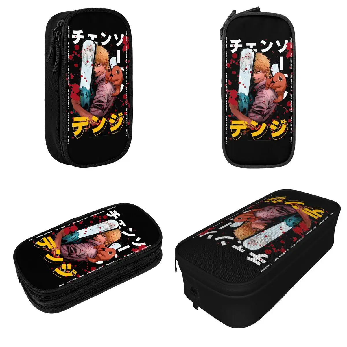 Cute Anime Chainsaw Man Pencil Case Aki Hayakawa Pochita Pencilcases Pen Big Capacity Bag materiale scolastico cancelleria regalo