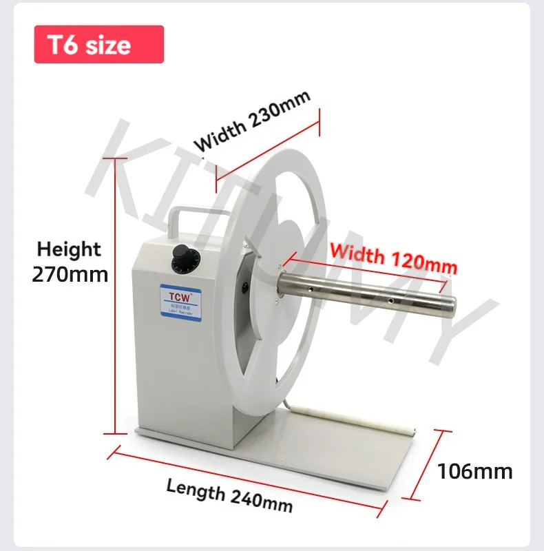 TCW-T6 Fully Automatic Paper Reel Barcode Machine Label Rewinder Two-Way Rewind Labeling Machine Rewinding Machine 110V/220V