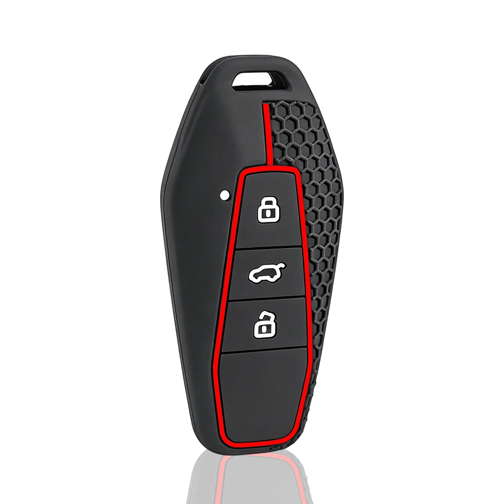 

3 Buttons Car Silicone Key Case Cover Holder Chain For Chery Icar 03 Icar03 AIQAR EQ7 EQ5 EQ3 JAECOO J6 J7 J8 Key Protective