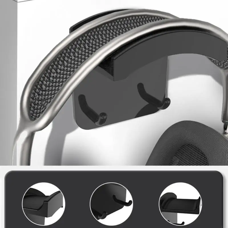 F42D Headphone Hanger Holder Wall Mount Earphone Rack for Gaming Headphones Earphones and Cable Adhesive Stand