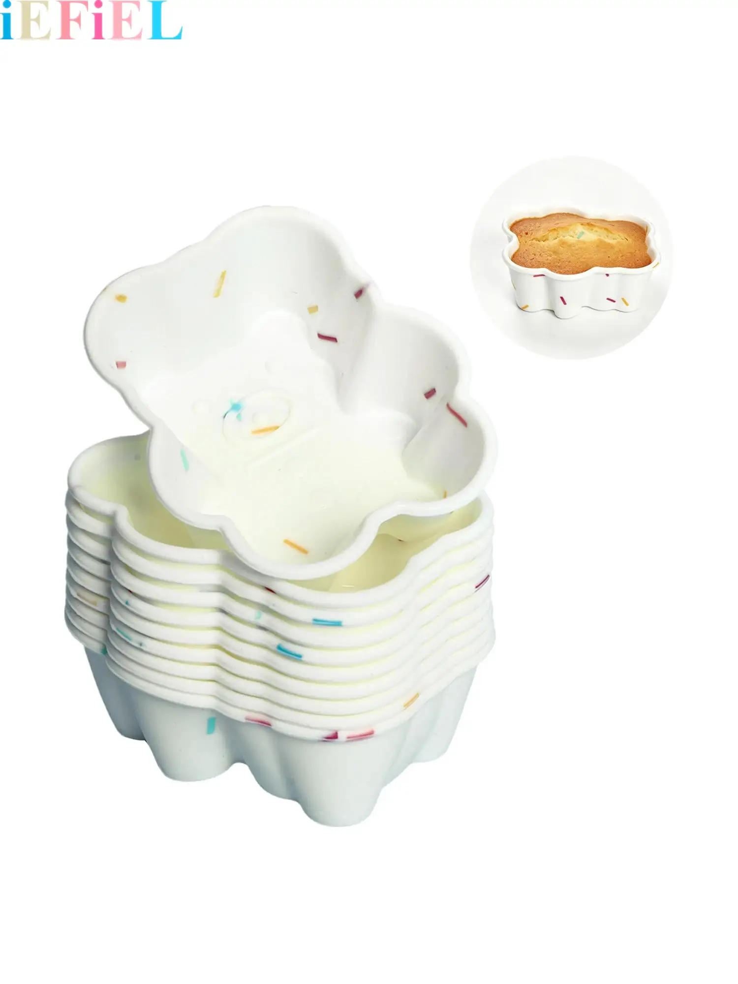 

10Pcs Silicone Food-grade Mini Cake Mold Heat Resistant Non-stick Demold Easily Baking Mold for Cup Cake Muffin Pudding