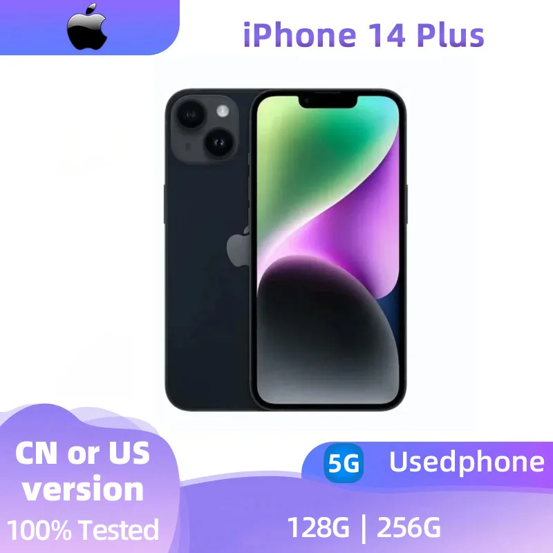 Apple iPhone 14 Plus 5g SmartPhone Apple A15 6.7inch OLED Screen 12MP Camera 4325mAh 27W Charge IOS Original Used iPhone