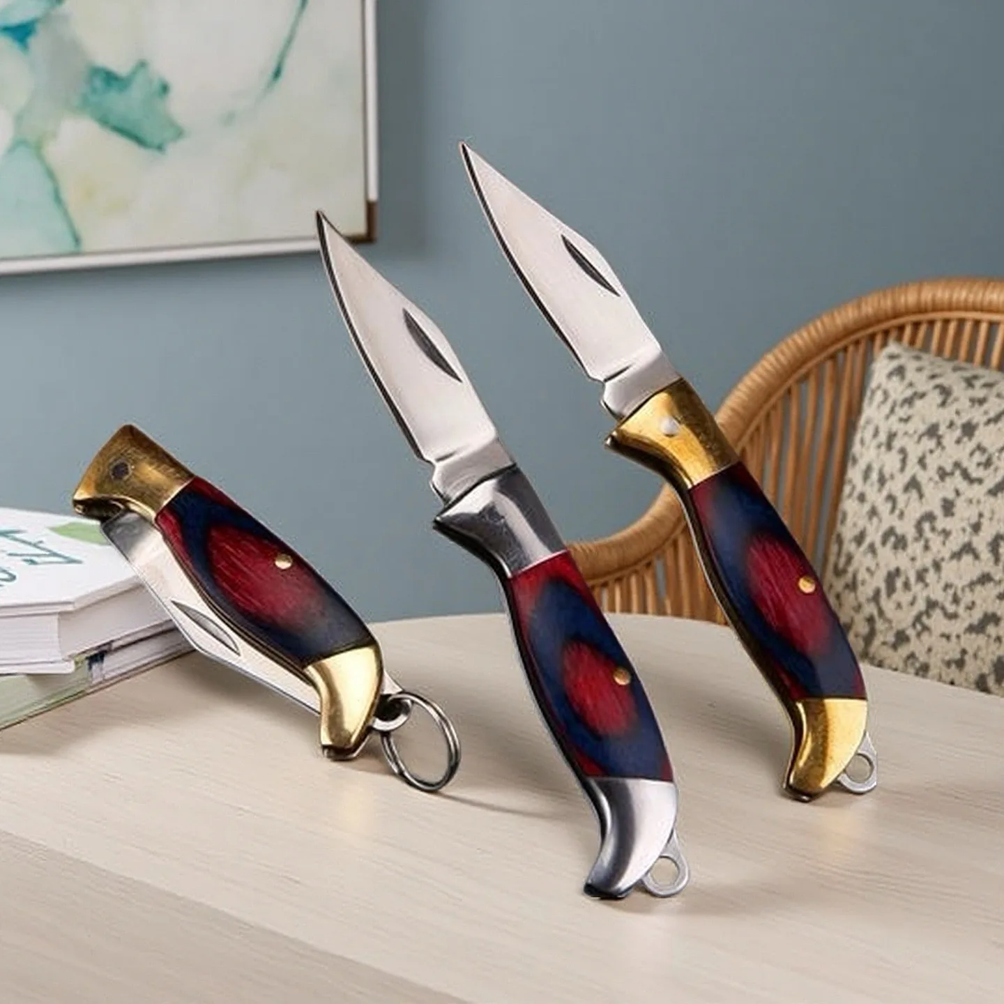 Mini Knife for Unpacking Express Delivery, Pocket Fruit Knife, Keychain, Decorative Chain, Portable Unboxing Knife