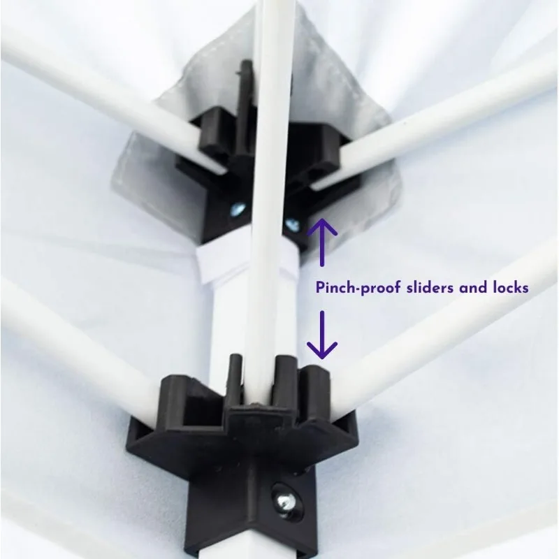 Gazebo de barraca com dossel de 10' x 10' com pernas vestidas, branco