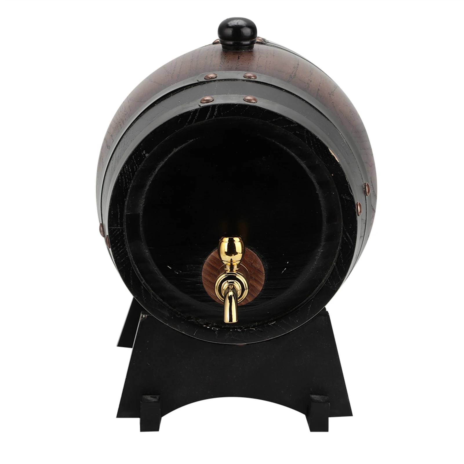3L Vintage Striped Black Oak Red Wine Barrel Keg Bucket Container with Faucet for Brandy Whisky Wine Accessories