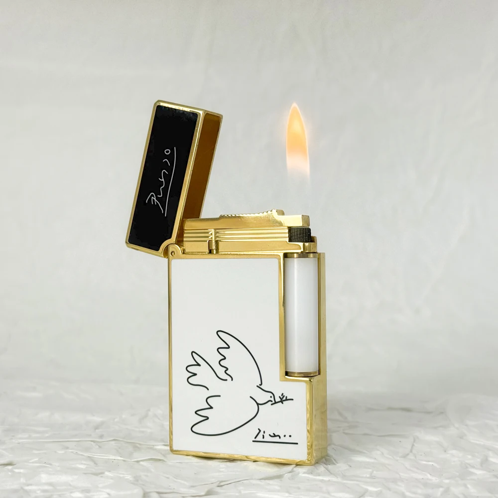 Gas Lighter Picasso Dove Cigarette Lacquer Copper Accessory Cigar Tobacco Smoking Limited Edition Collection Ship to Japan