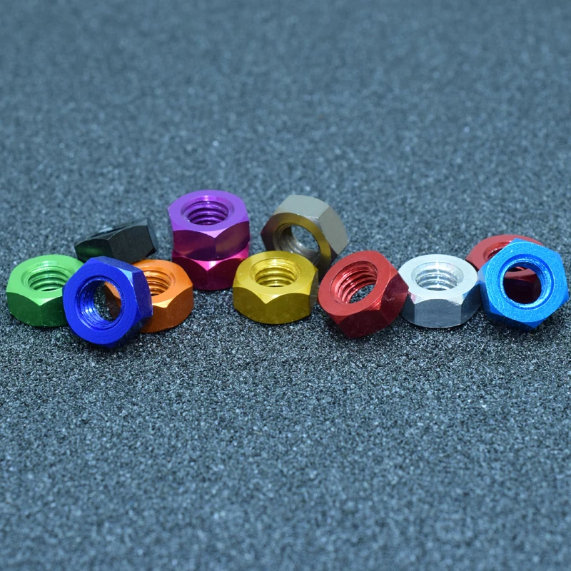 Color Anodized 6061 Aluminum Hex Nuts M2 M3 M4, GB Standard Hardware for RC Aircraft DIY & Industry HHX