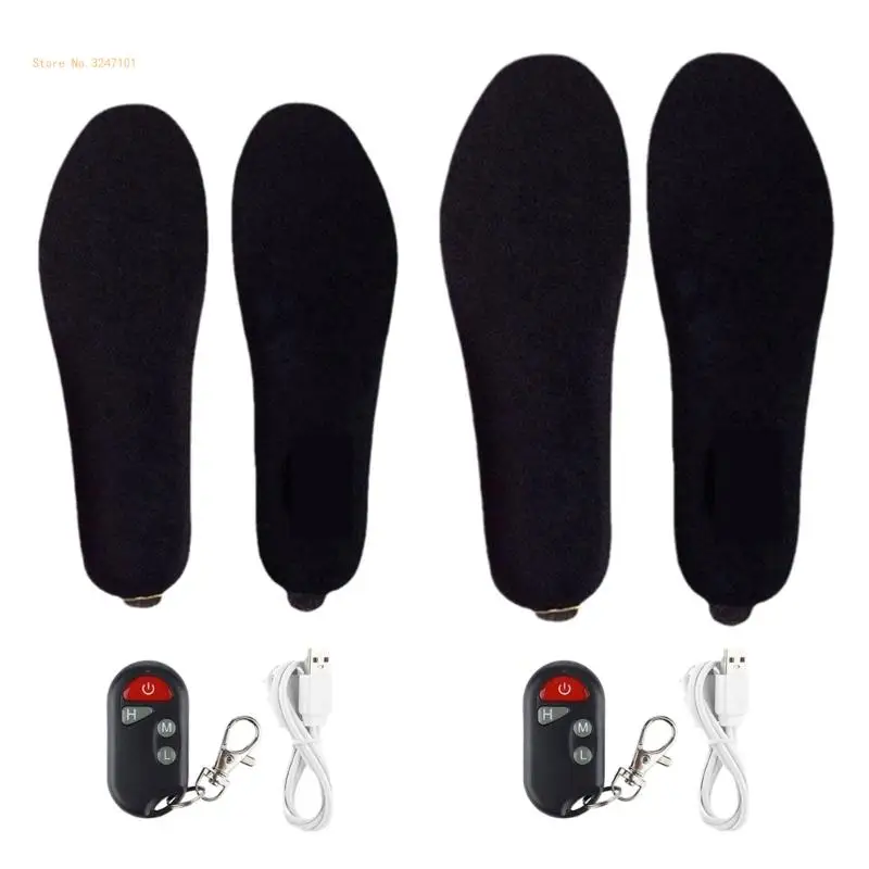 

Foot Heater USB Heated Shoe Insoles with Remote Control Electric Shoe Heaters High Capacity Battery Feet Warmth Dropship