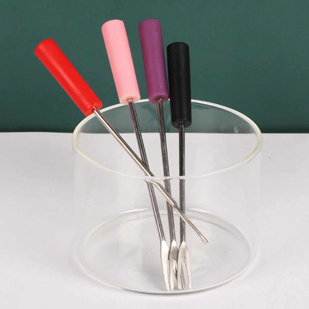 

6pcs Stainless Steel Small Corn Fork Reusable Cheese Forks For Bbq Picnic Meat Fruit Vegetables Cooking Tool Outdoor Barbecue