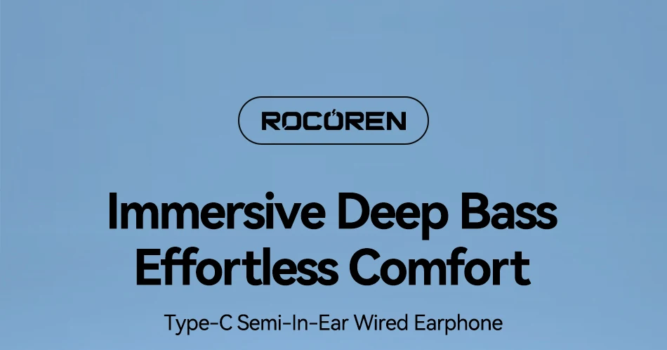 Rocoren USB Typ C Wired Kopfhörer In Ear Mit Mikrofon Stereo Ohrhörer Sport In-line Steuerung Für Xiaomi Samsung Wired Headset – Detail 1