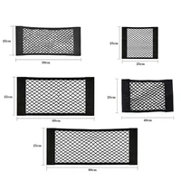 Car Seat Back Organizer Trunk Net Mesh Pocket Elastic String Net Magic Sticker Universal Portable Storage Bag Car Accessories 5