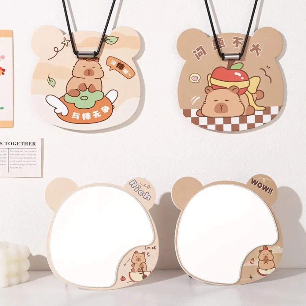 

Creative Cartoon Standing Makeup Mirror Adjustable Kapibala Desktop Makeup Mirror Stable Hanging Single-sided Mirror Dormitory