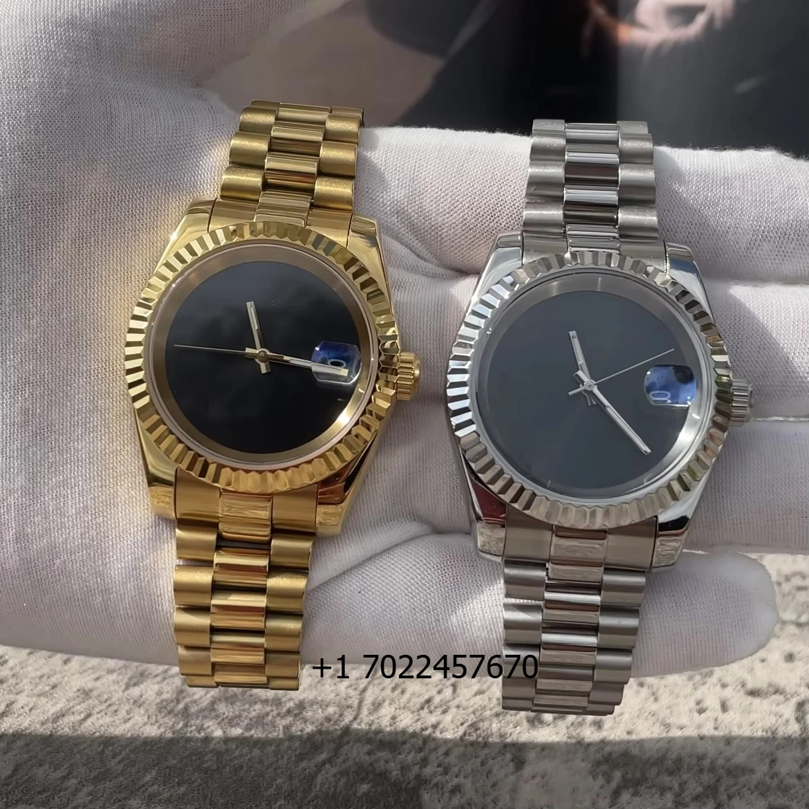

NO LOGO 36mm/39mm NH35 Watch Luxury Full Black Dial Automatic Movement Waterproof Wristwatch Gold Hand Case Sapphire Crystal