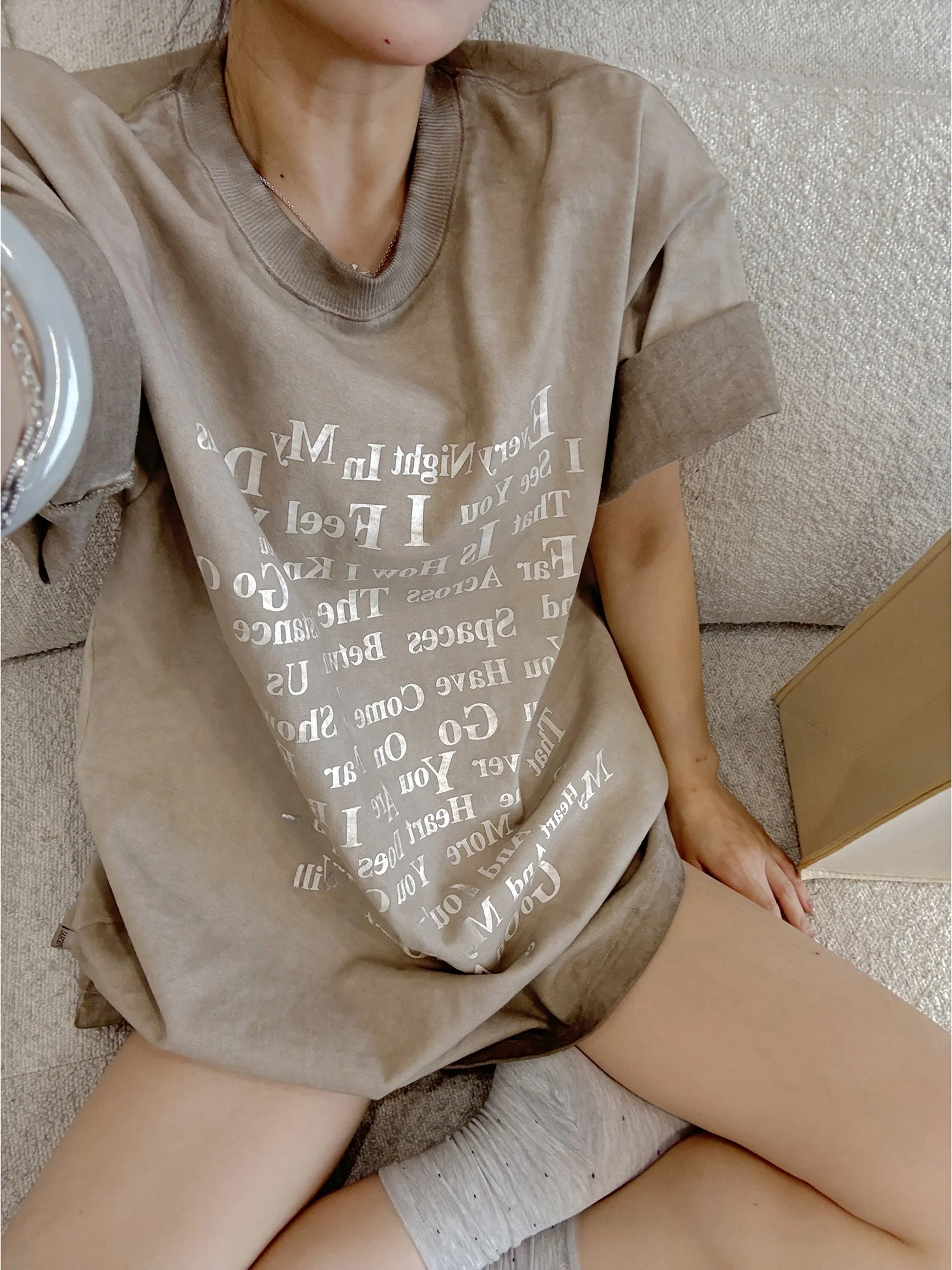 

Женская футболка оверсайз в американском ретро-стиле с принтом, летняя, шикарная, свободного кроя, уличный стиль, из чистого хлопка, с круглым вырезом