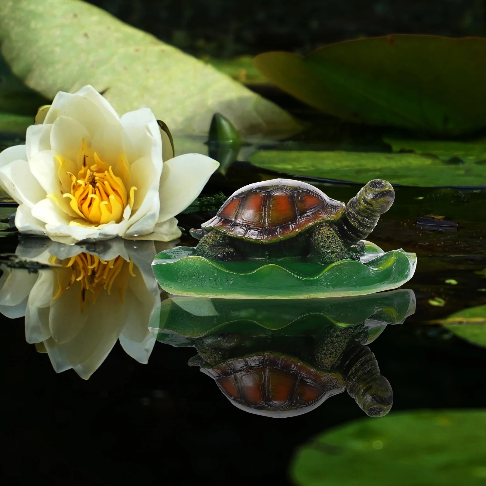 

Floating Turtle Decoration Resin Material Lifelike Design For Pond Fish Tank Garden Landscape Accessories Simulation Figurine