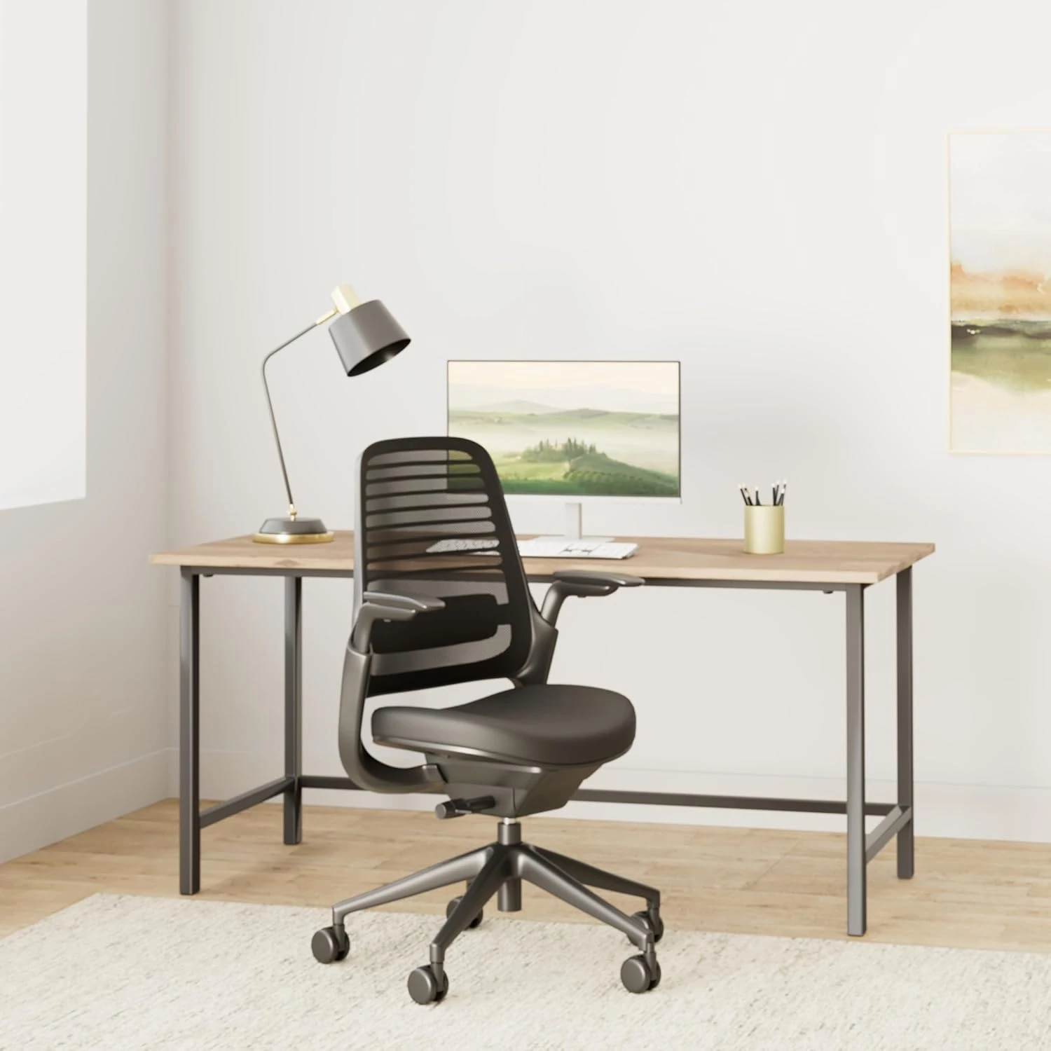 Ergonomic office chair - adjustable according to weight - perfect for sitting at home for more than 8 hours - licorice